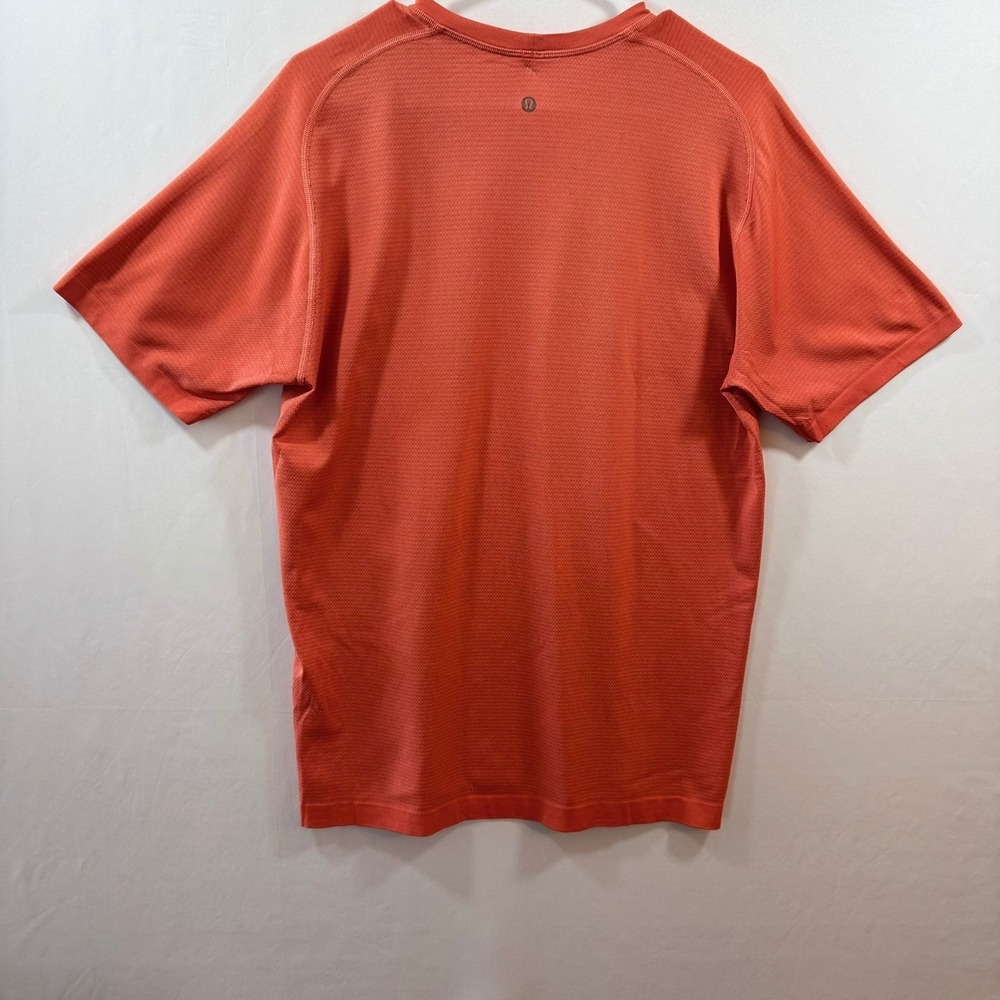 Lululemon Metal Vent Tech Short Sleeve Shirt Orange Heather Mesh Crew Neck L